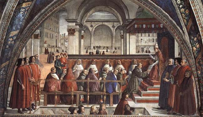 Domenicho Ghirlandaio Bestatigung der Ordensregel der Franziskaner oil painting picture